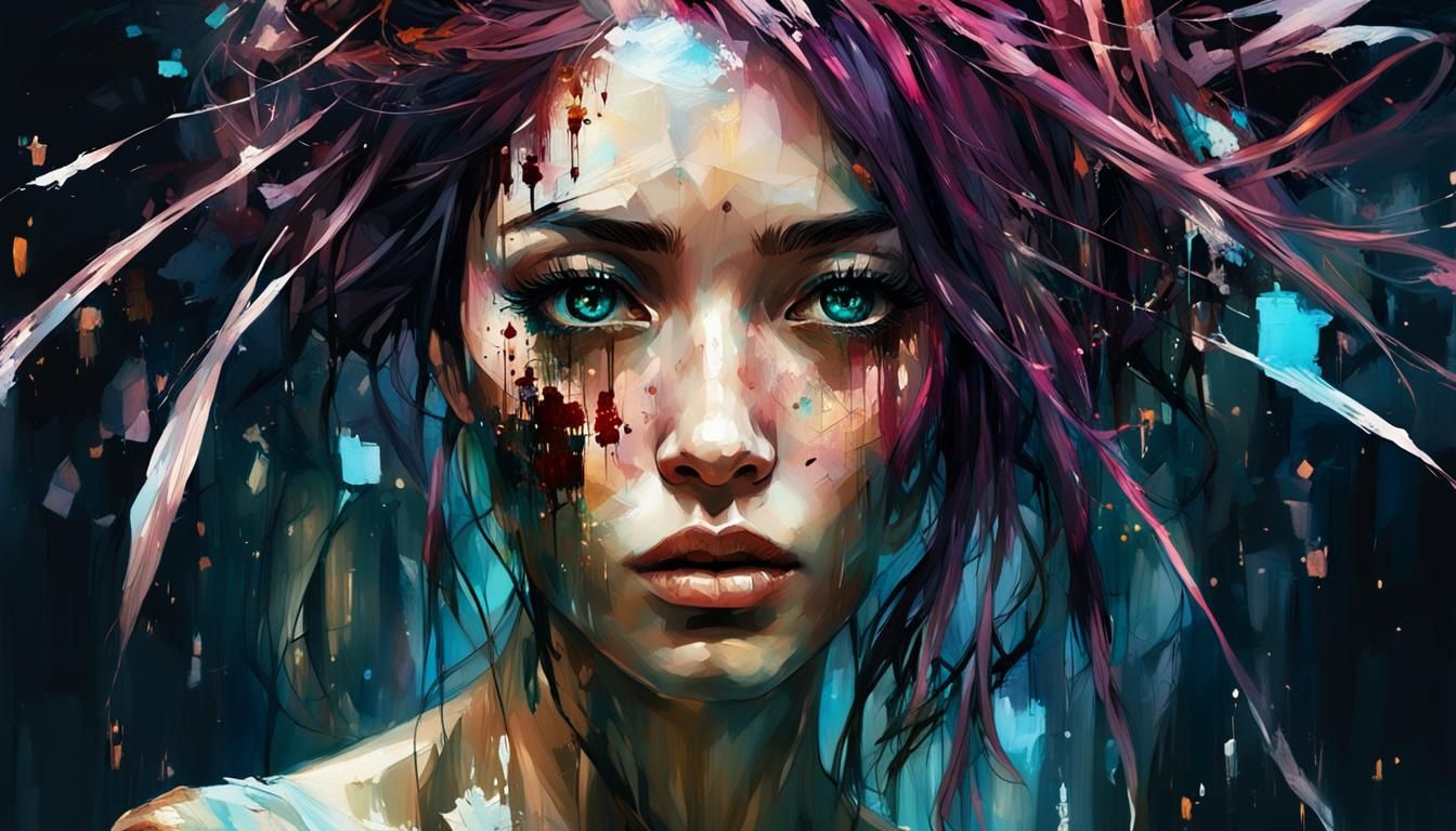 Beautiful Anime Woman with Expressive Eyes