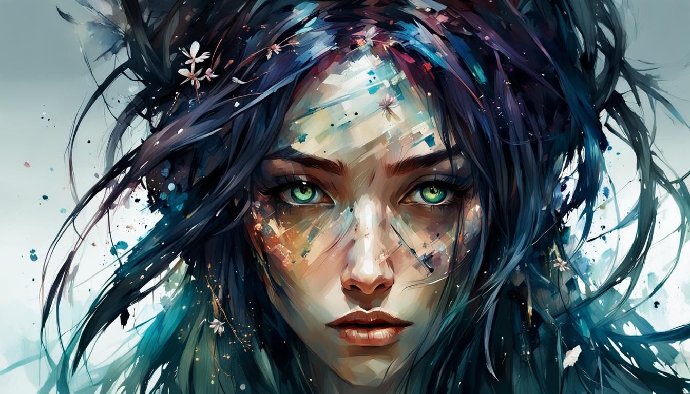 Beautiful Anime Woman with Expressive Eyes