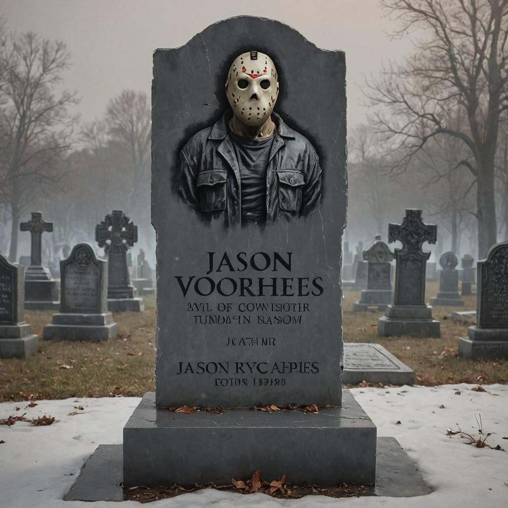 Sinister Graveyard Scene with Marble Tombstone