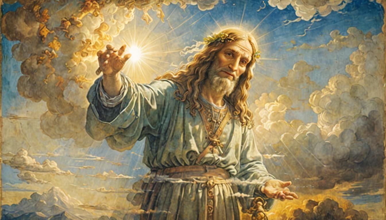 Divine Sunshine Beams Breaking Through Holy Clouds