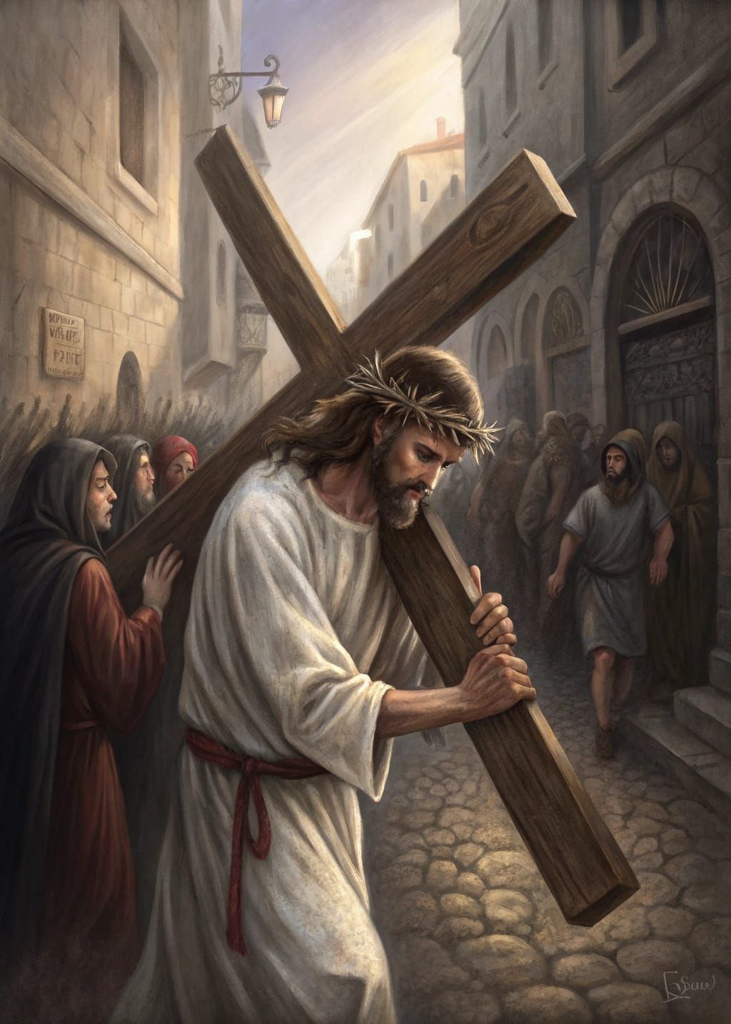 Jesus Carries the Cross Through Jerusalem in a Haunting Rena...