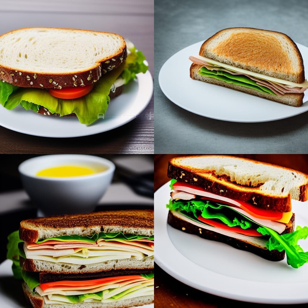 Simple Sandwich on Plate: Professional Photography