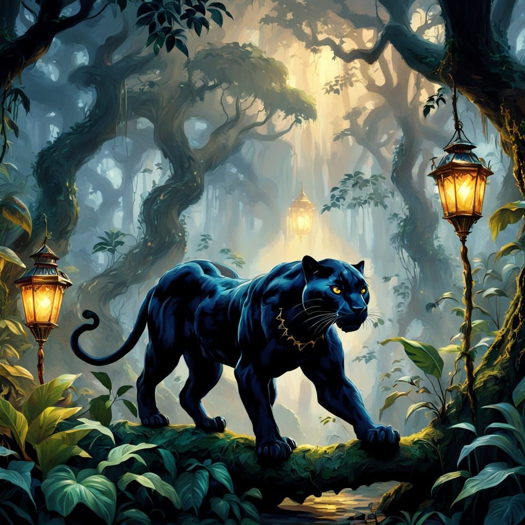 King of the Jungle in Whimsical Fantasy Style