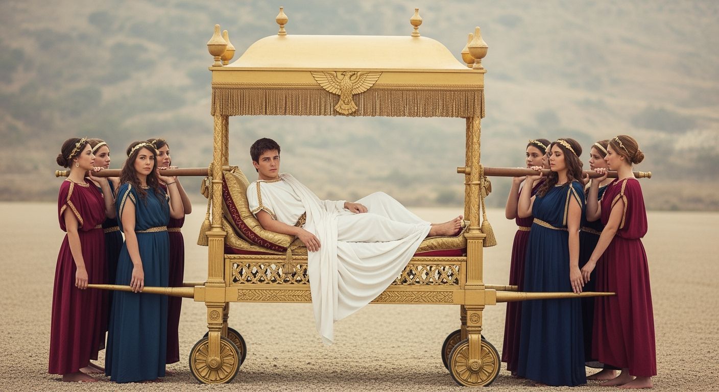 Roman Emperor Lounging on Imperial Litter