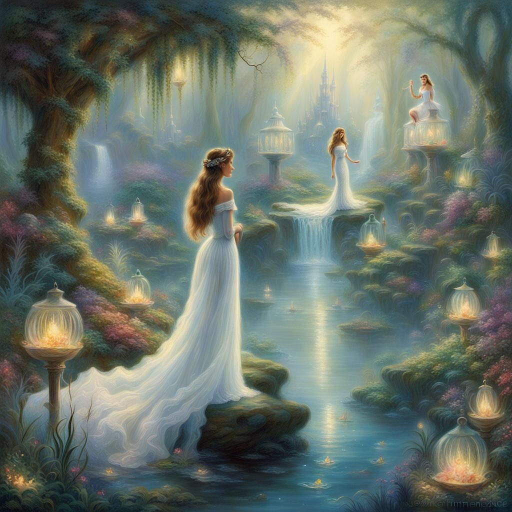 Ethereal Mermaid Lagoon Fantasy Scene