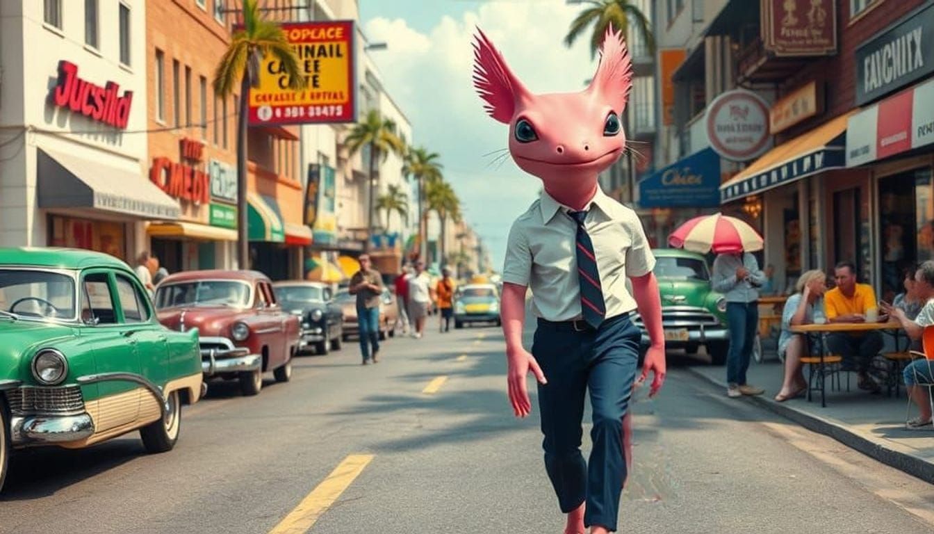 Surreal Asphalt Dreamscape in a Neon-Lit City