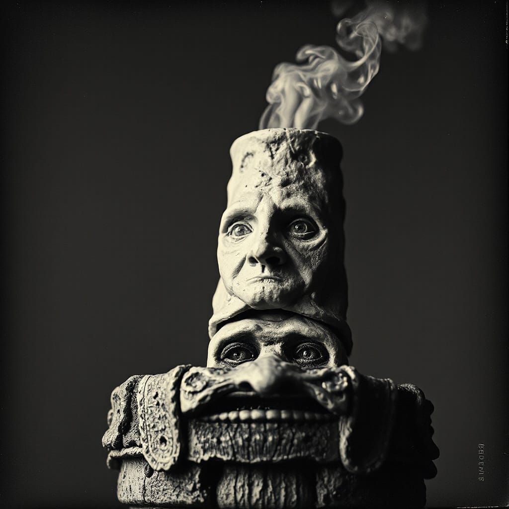 Macro Photogravure of Clay Chimney Ailment