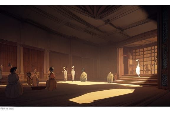 1600s opera theatre Studio Ghibli, Anime Key Visual, by Makoto Shinkai, Deep Color, Intricate, 8k resolution concept art...