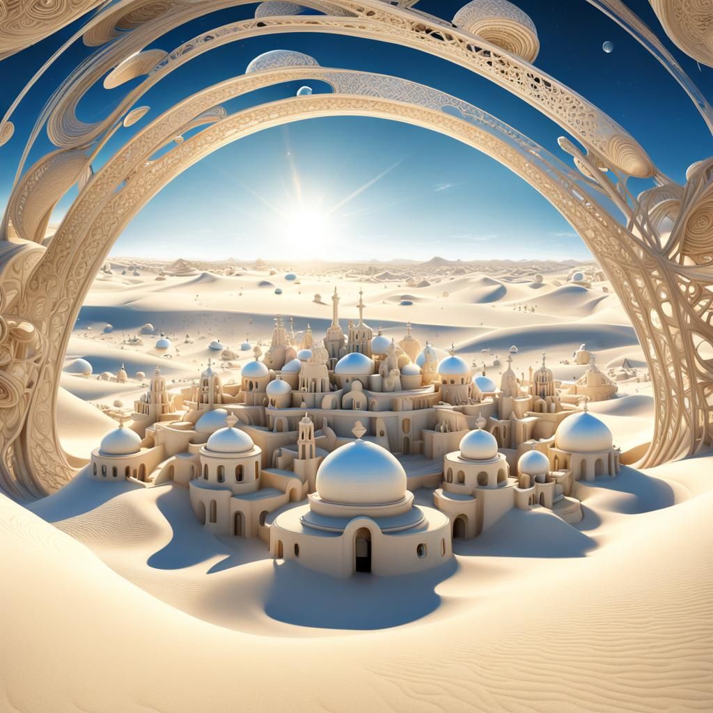 Surreal City of Light in White Sands