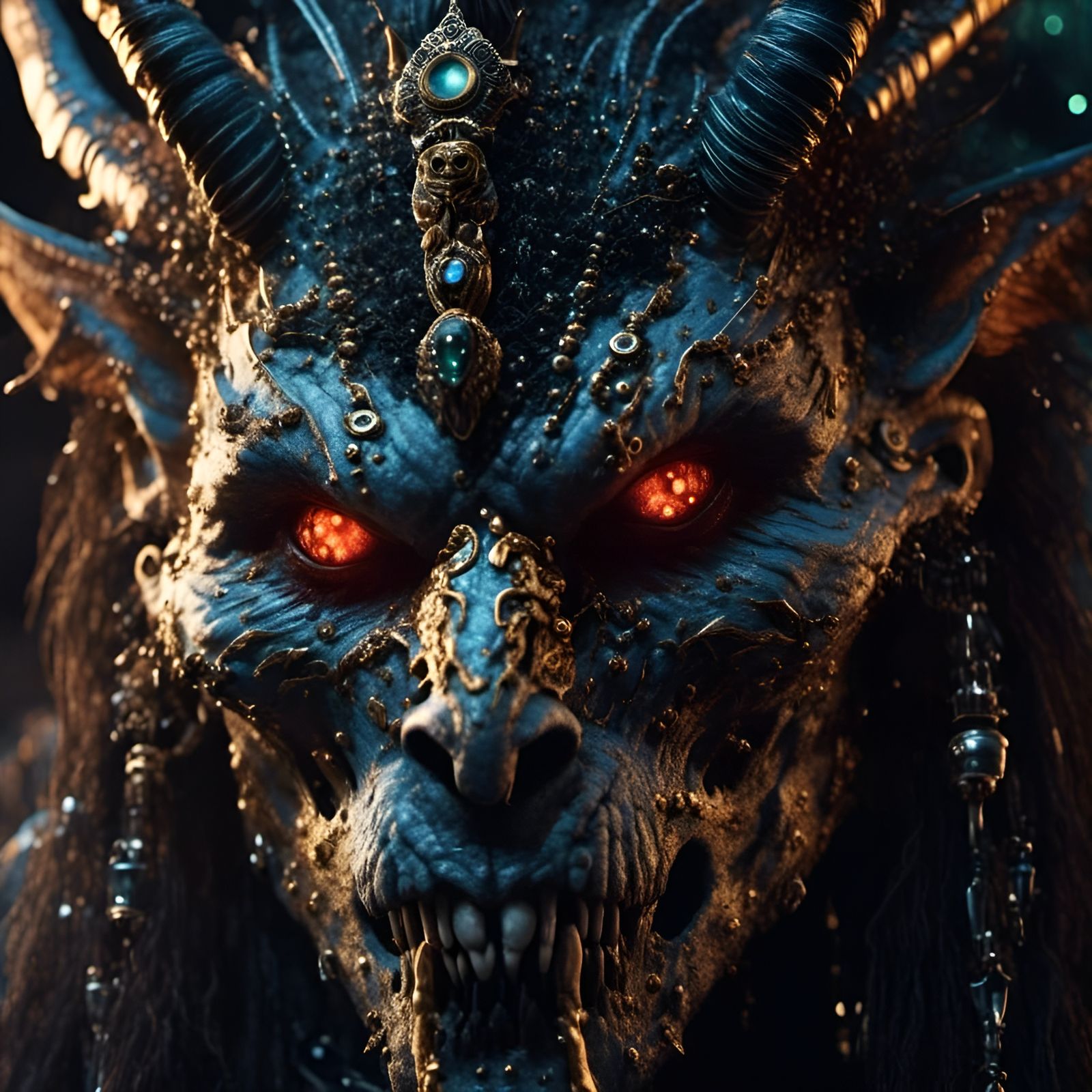 Photorealistic Voodoo Skinwalker Portrait