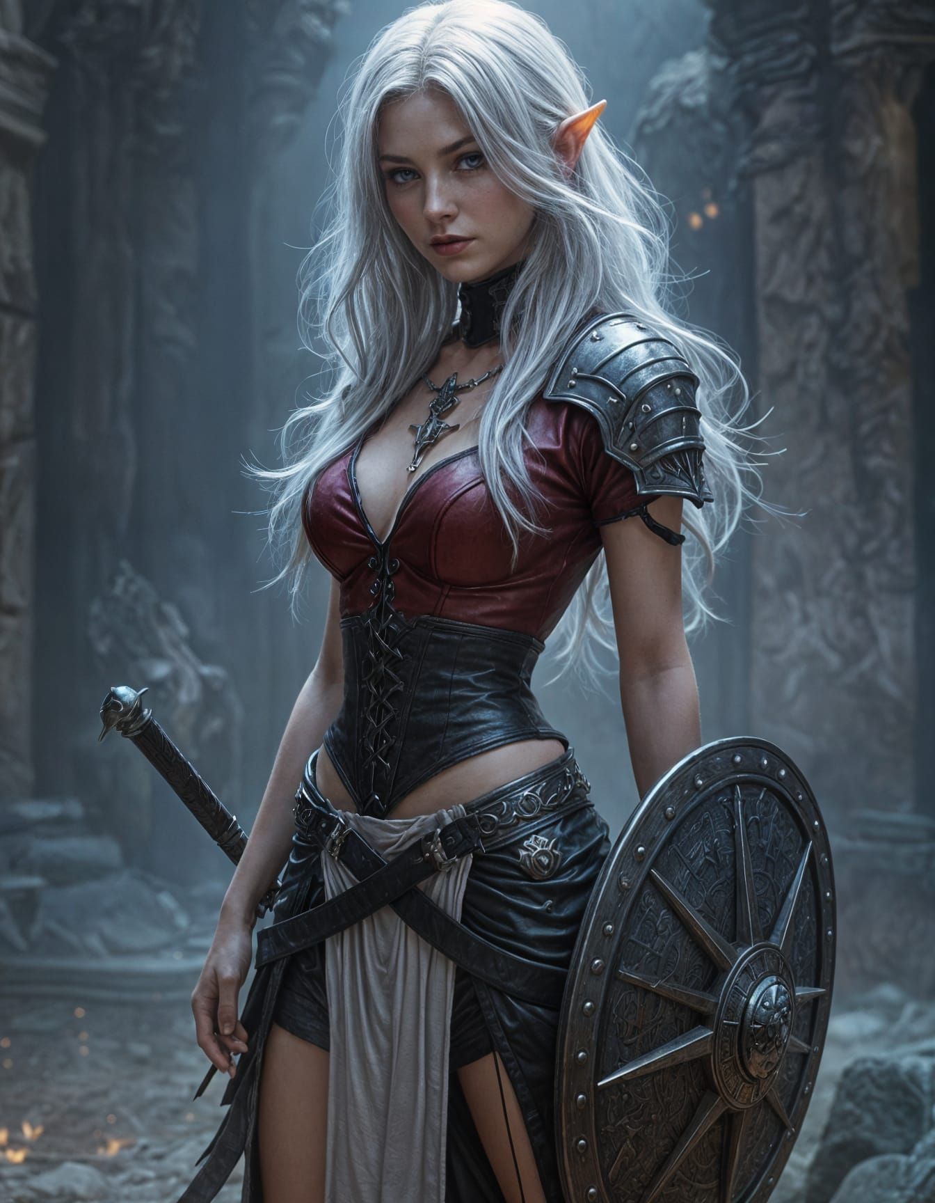 Ethereal Fantasy Warrior: A Celestial Warlock's Splendor