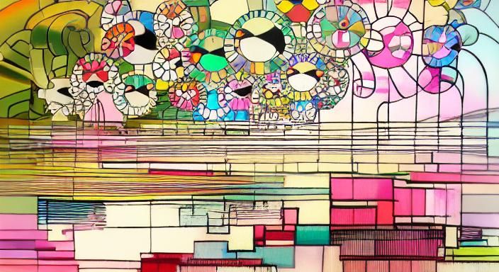 Kaleidoscopic Garden in Vibrant Anime Style