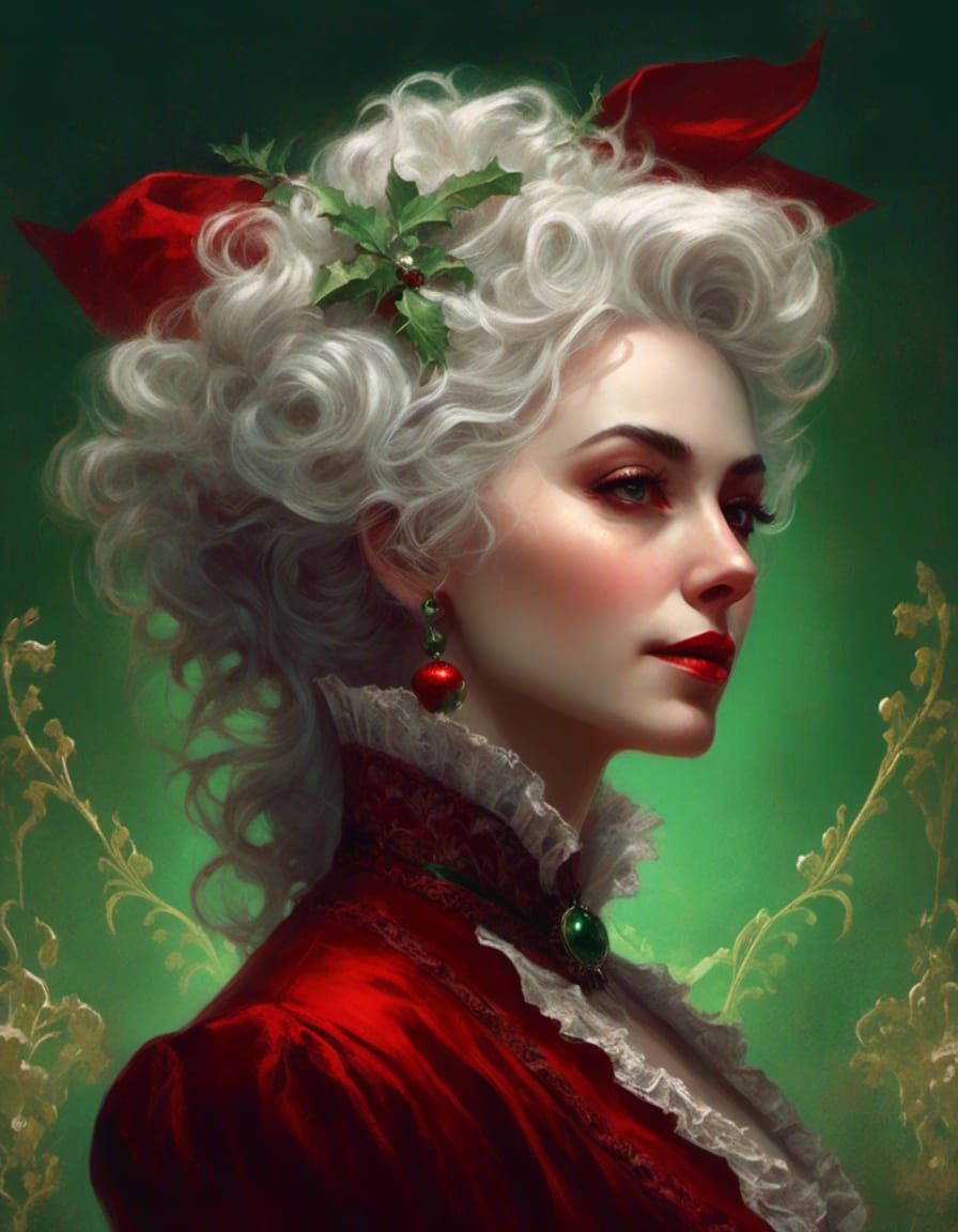 Hyperrealistic Portrait of Victorian Mrs. Klaus