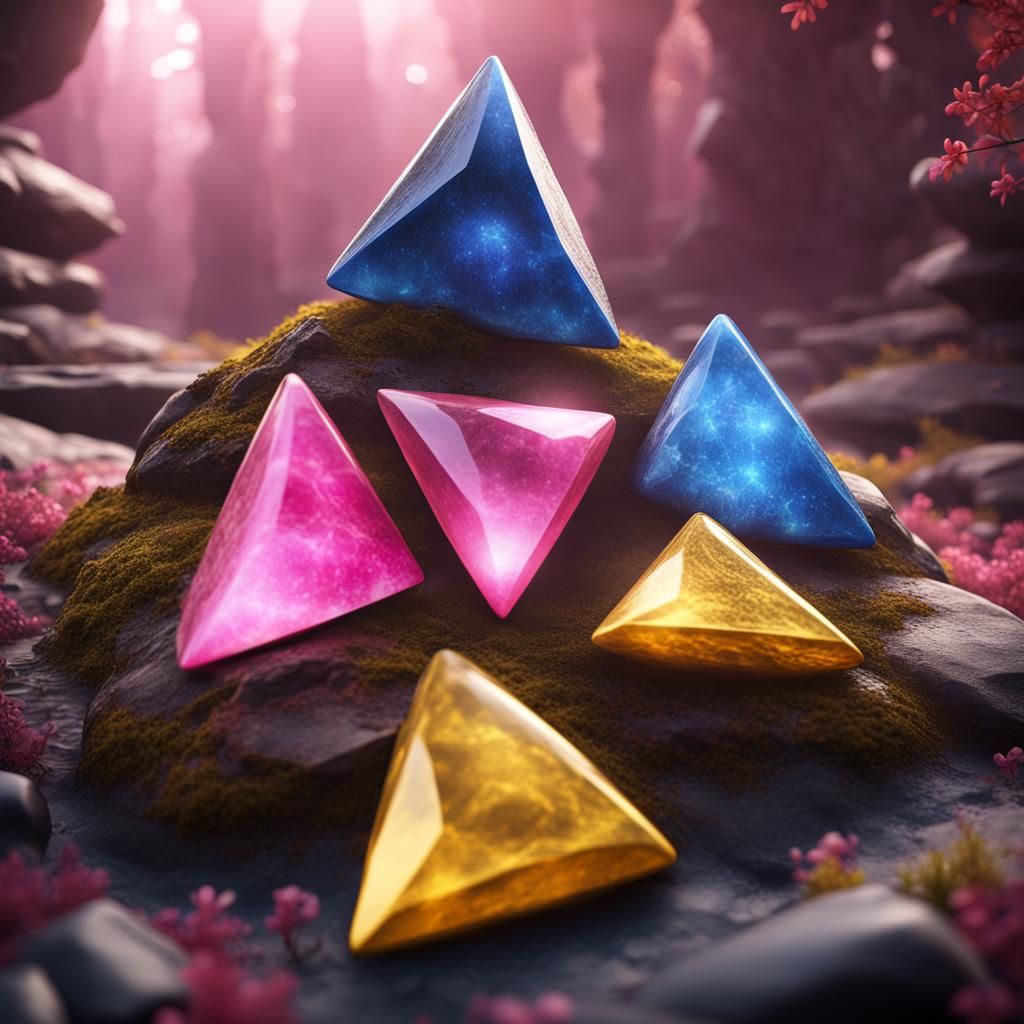 Mystical Enchanted Triangle Amulet with Dream, Wish, Hope St...