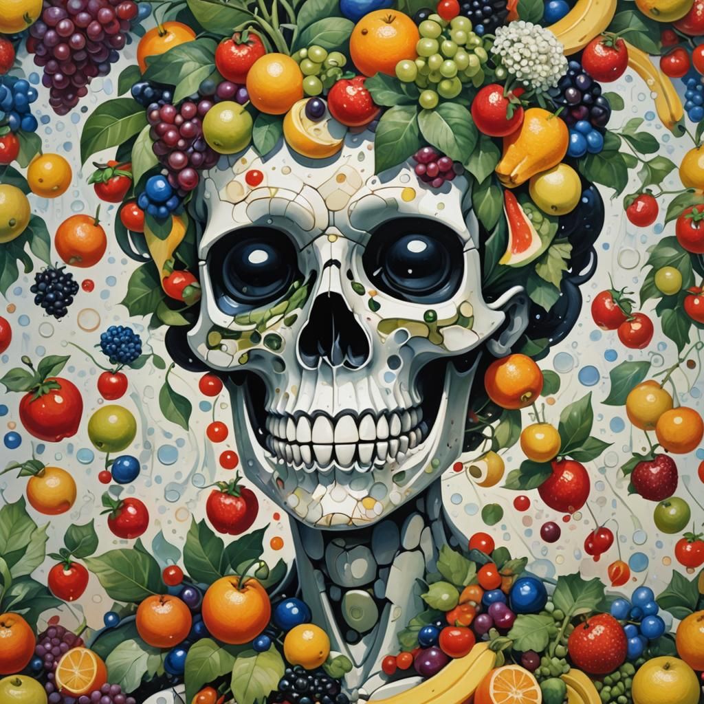 Still Life: Betty Boop Skull in Cubist Style