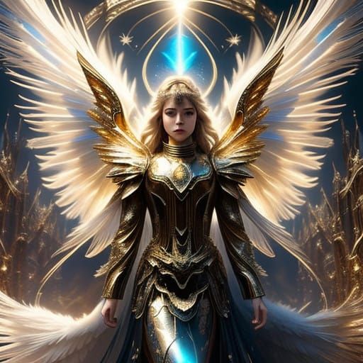 Majestic Archangel in Cinematic Hyperrealistic Style