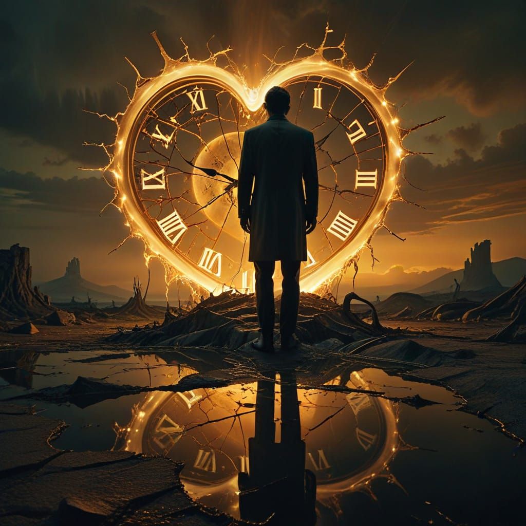 Surreal Figure in Void Unraveling Time, Dali Style