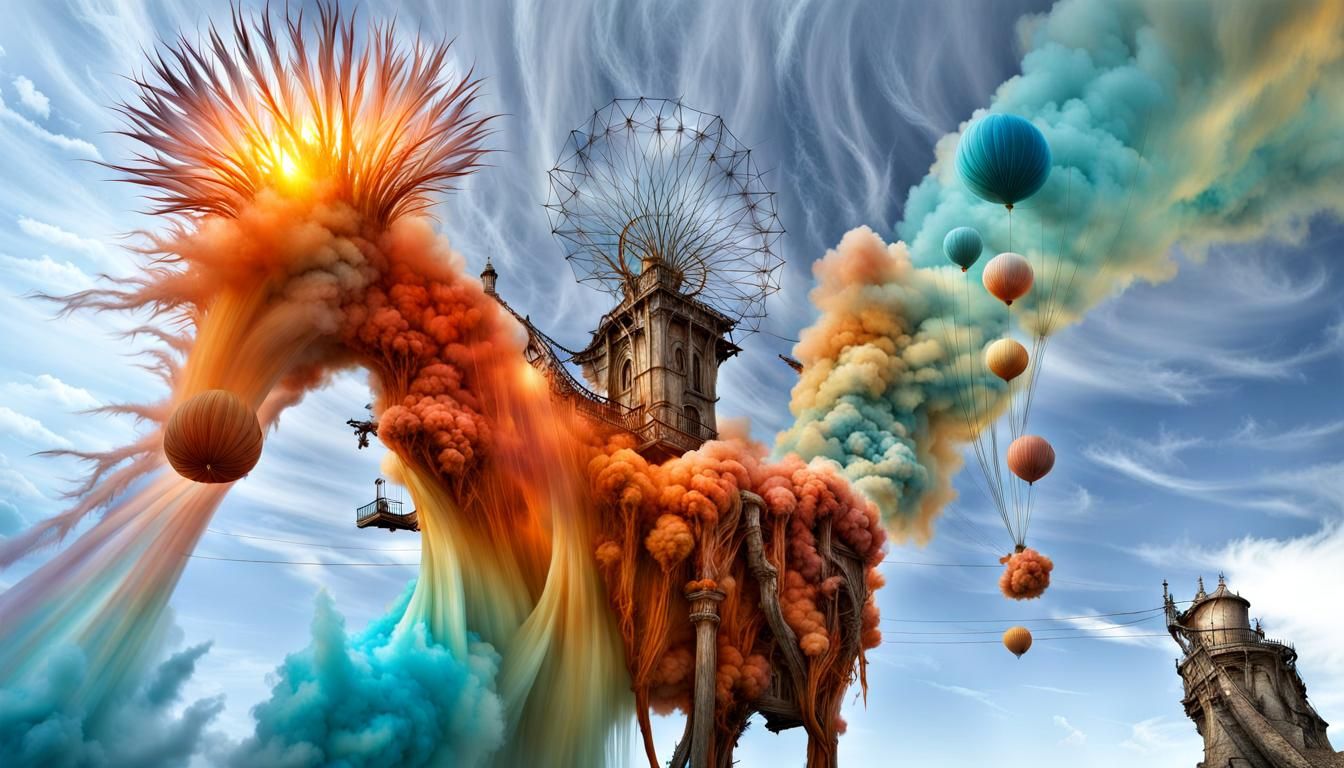 Surreal Biological Forms with Magical Prism Particles