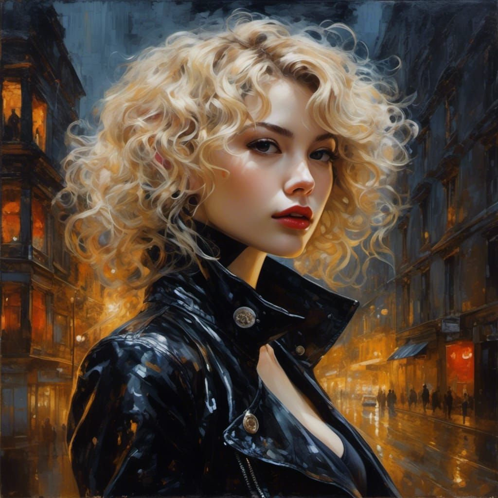 Gothic Portrait of French Woman in Latex Coat