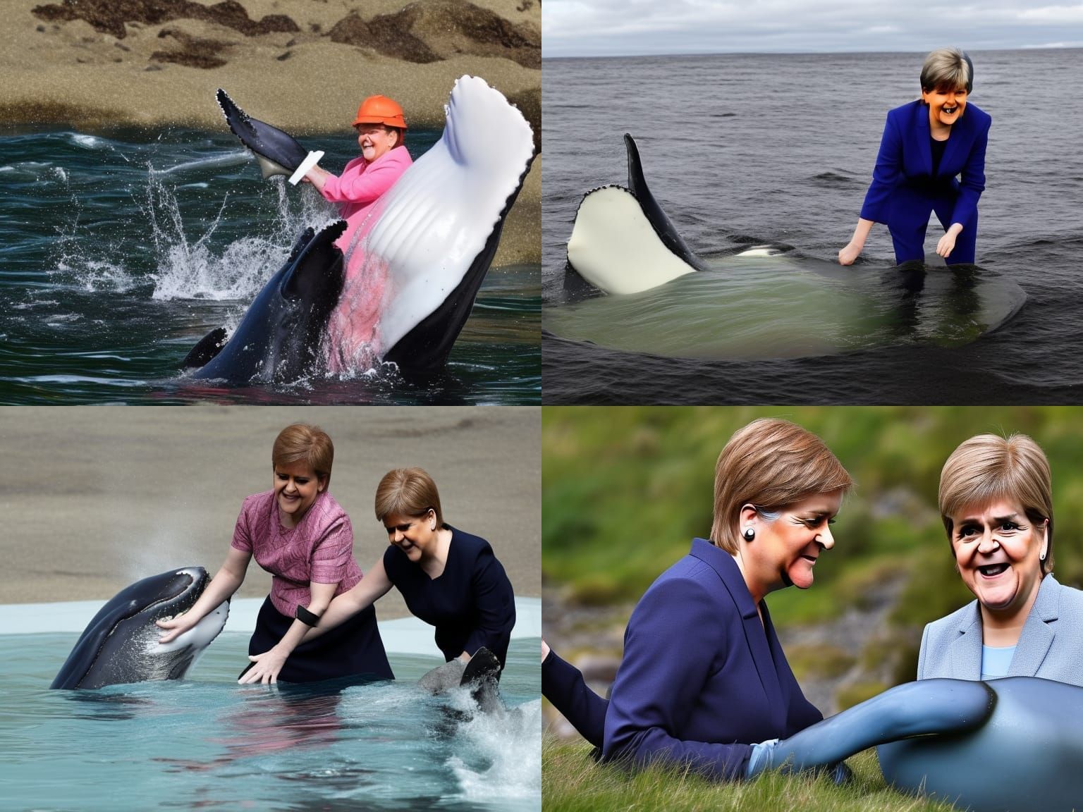 Nicola Sturgeon Excavating Whale Blubber
