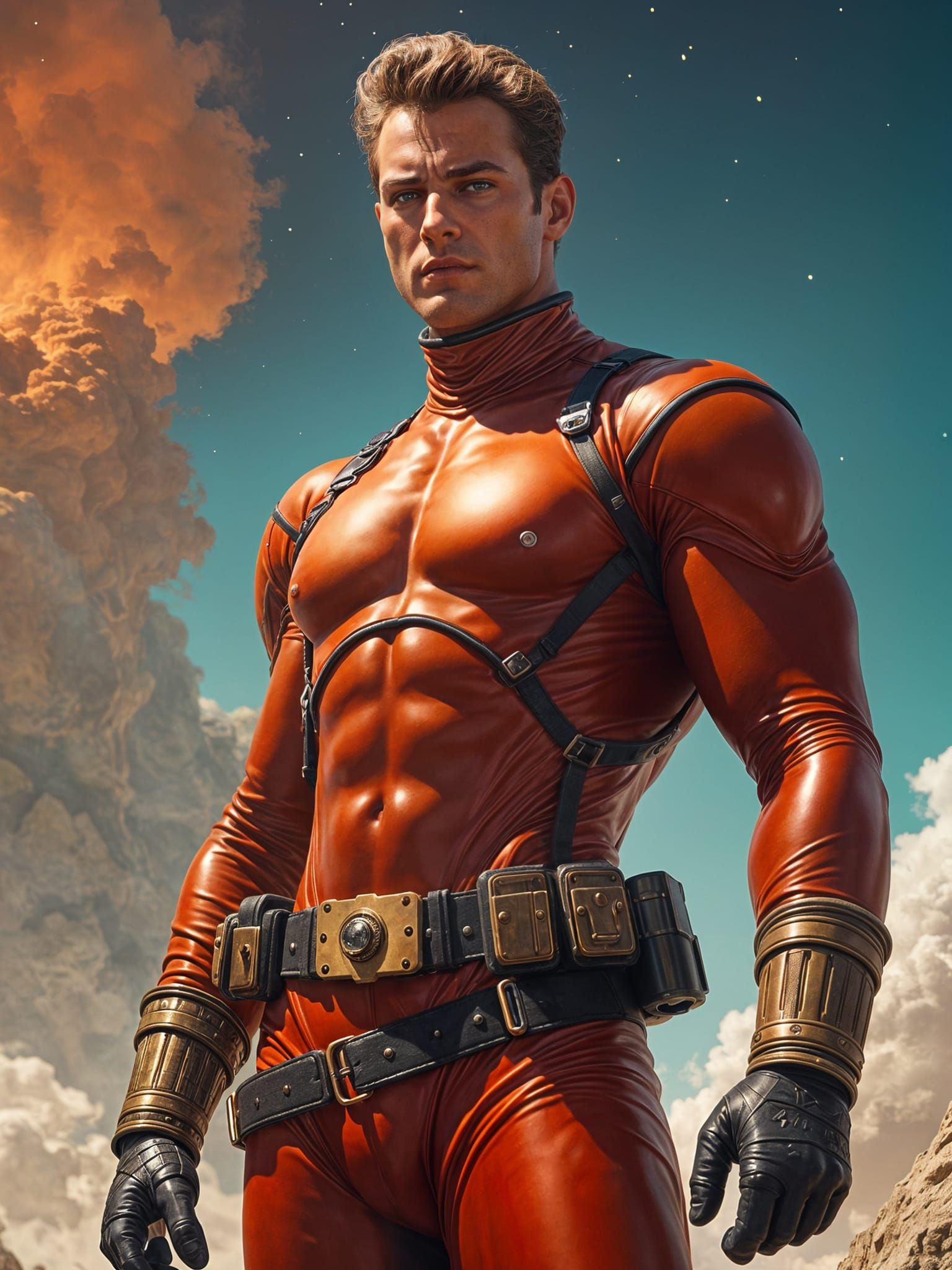 Futuristic Space Hero in Lycra Suit, 8K Fantasy Concept Art