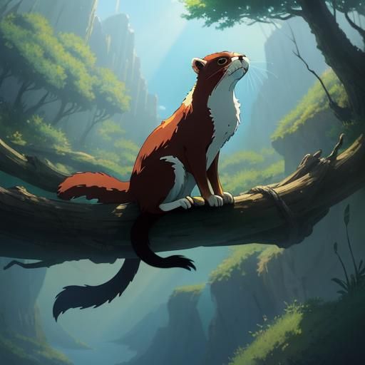 Floating Weasel: Studio Ghibli Anime Key Visual