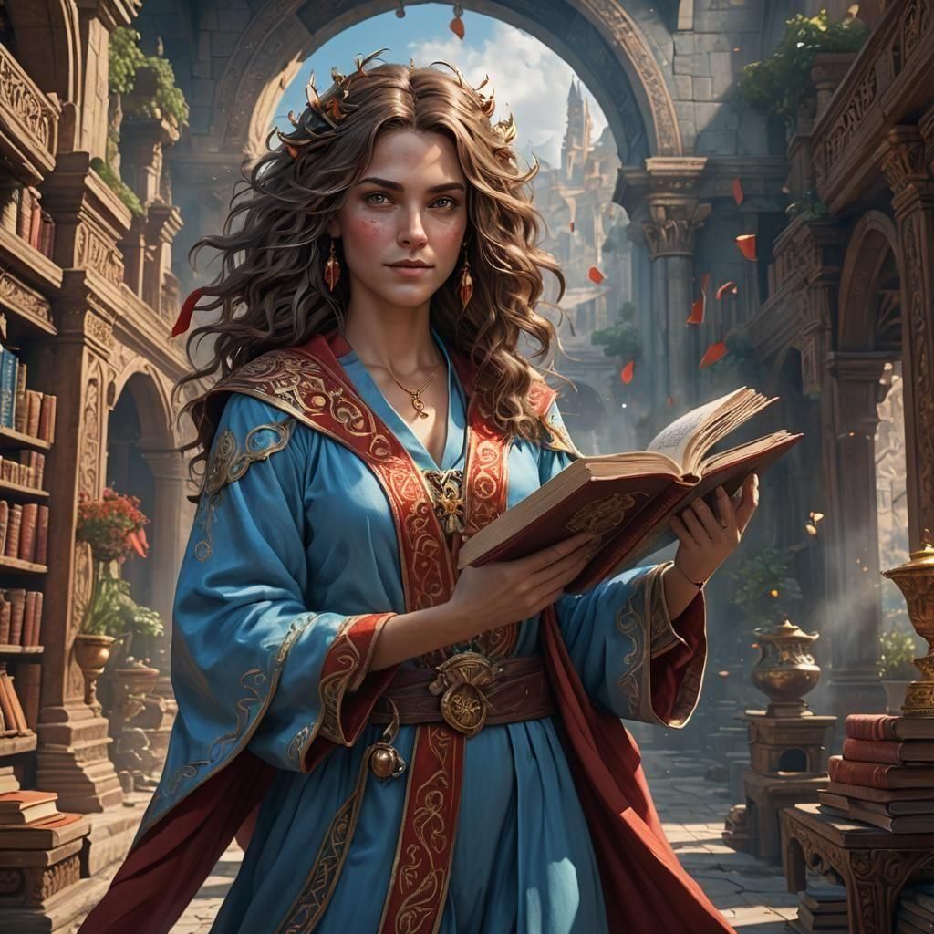 Epic Hermaphrodite Magician in Detailed Matte Painting