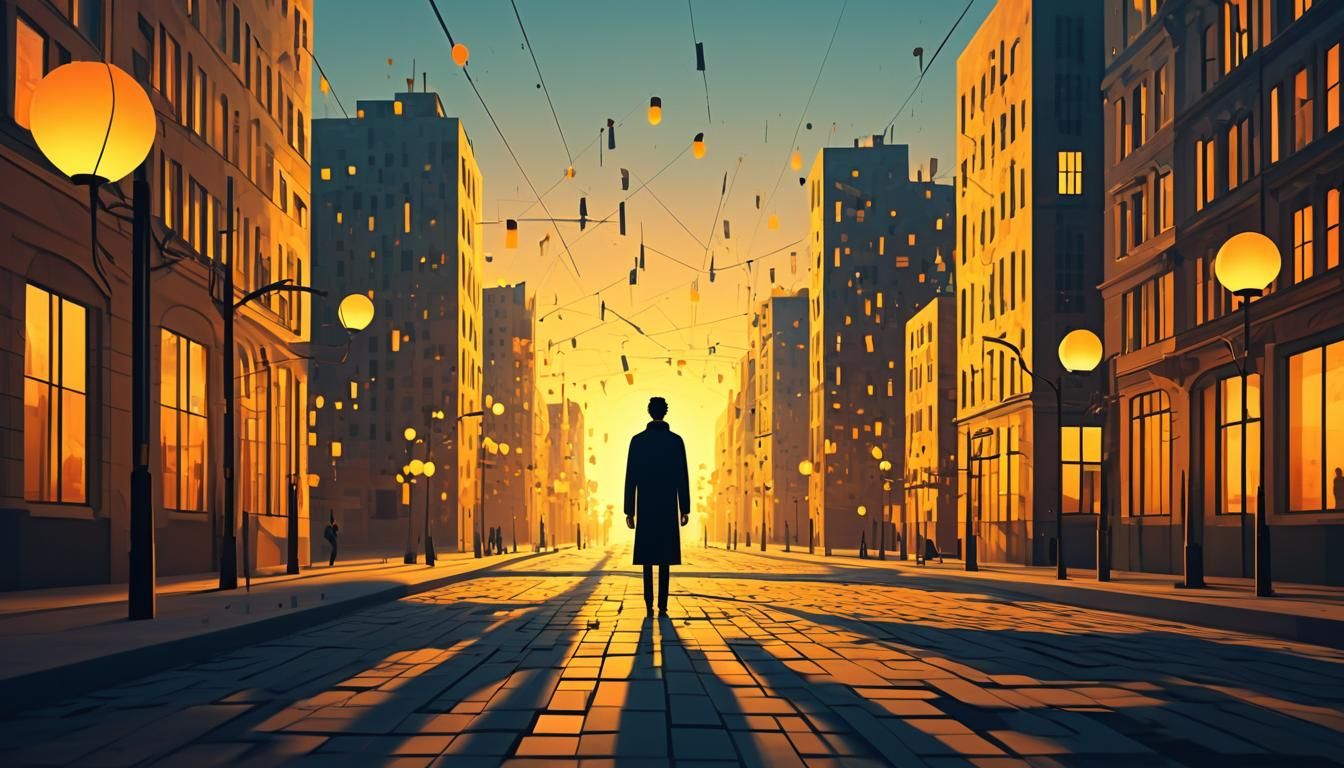 Dreamlike Cityscape: Surrealism in the Golden Hour