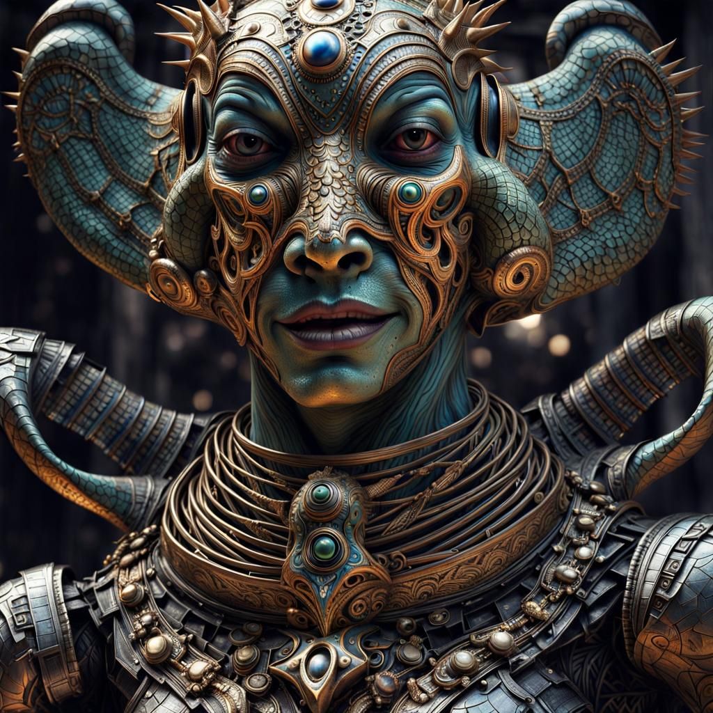 Photorealistic Aliens in Exotic Fashion: Detailed 8K