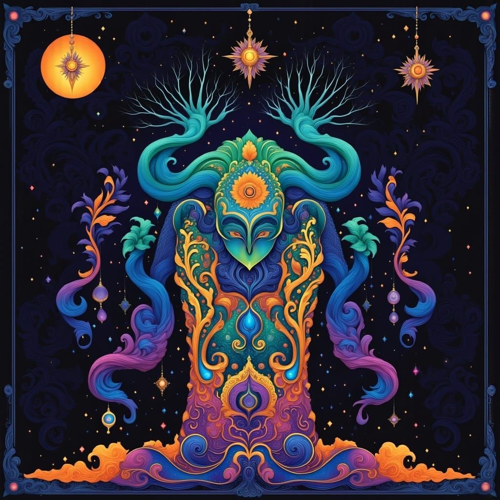 Surreal Paisley Patterns Emerge from Calm Silence