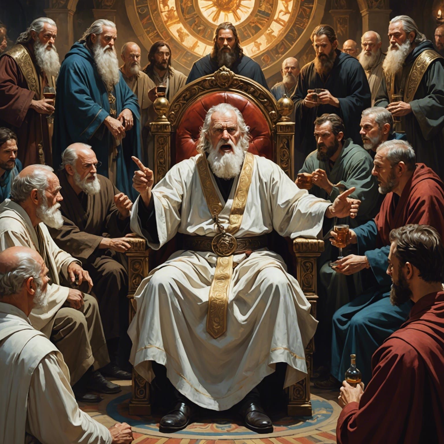 Humiliated God Amidst Angry Crowd: Hyperrealistic Art