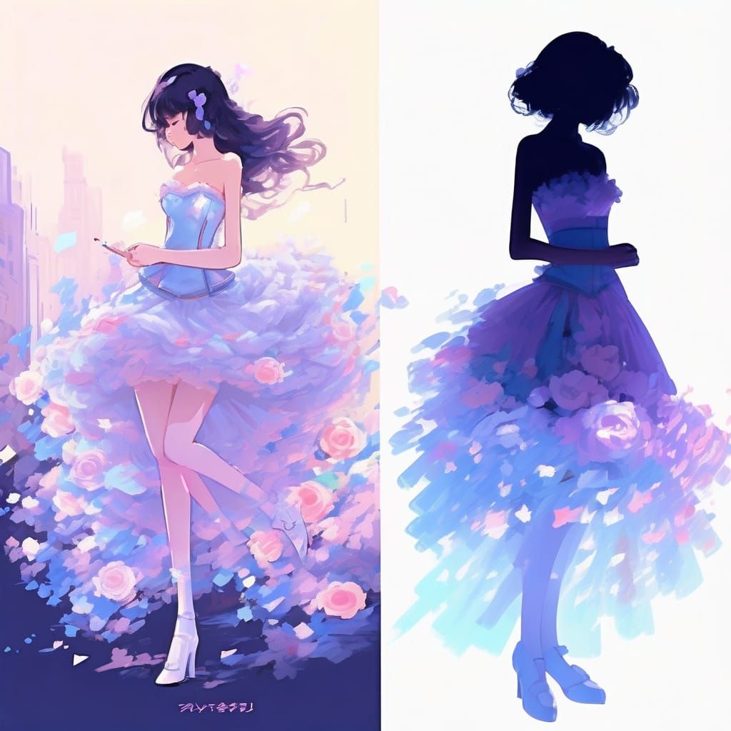 Ethereal Smear-Style Anime Figure in White