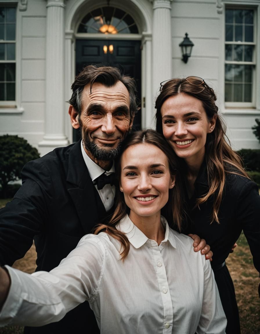 Lincoln Photobomb Selfie Near White House