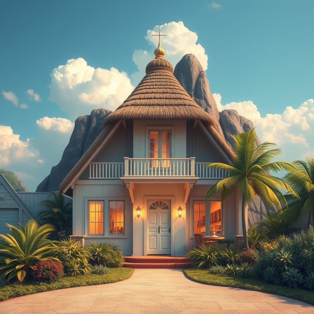 Idyllic Tropical Island Oasis in Realistic Detail