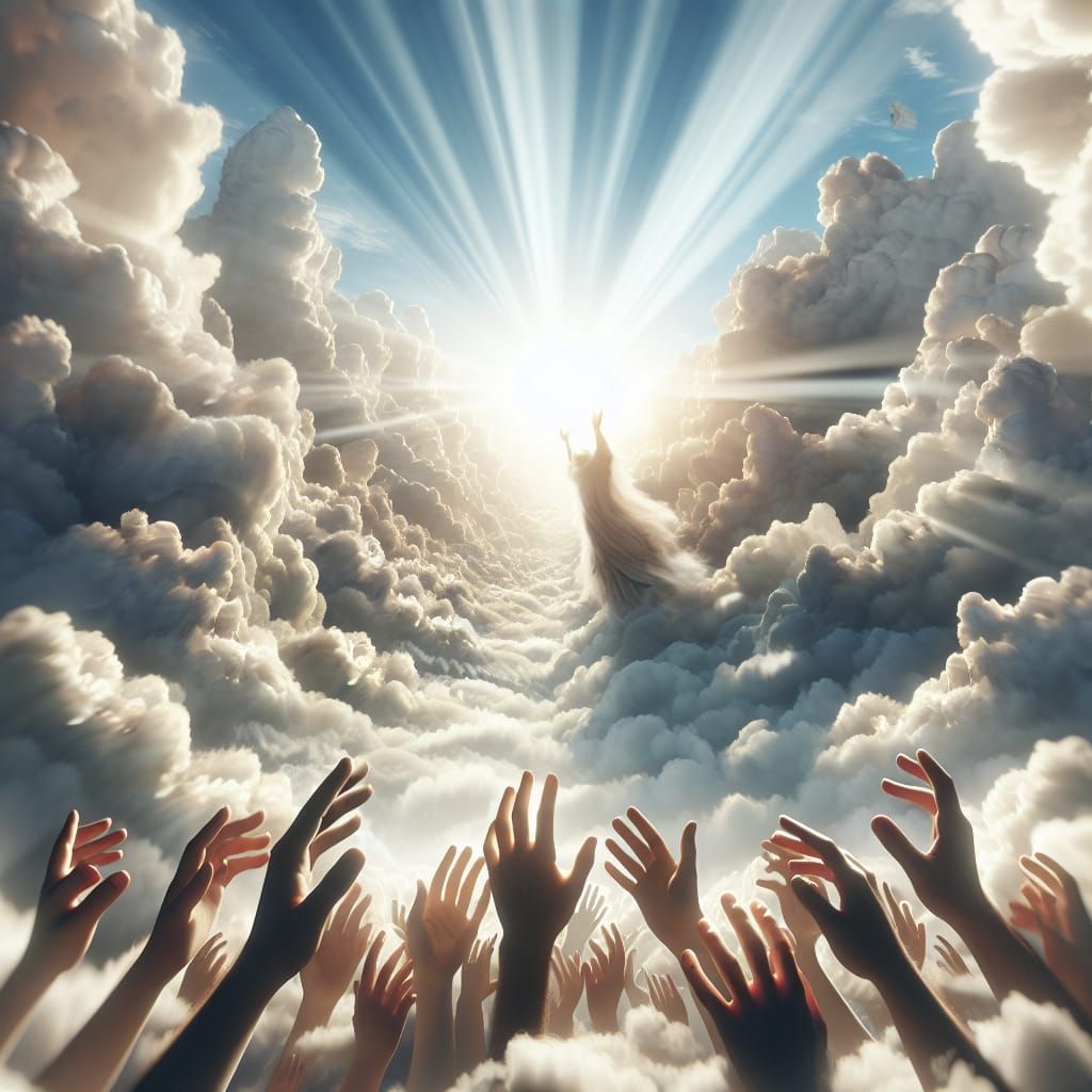 Heavenly Clouds Bursting with Divine Light