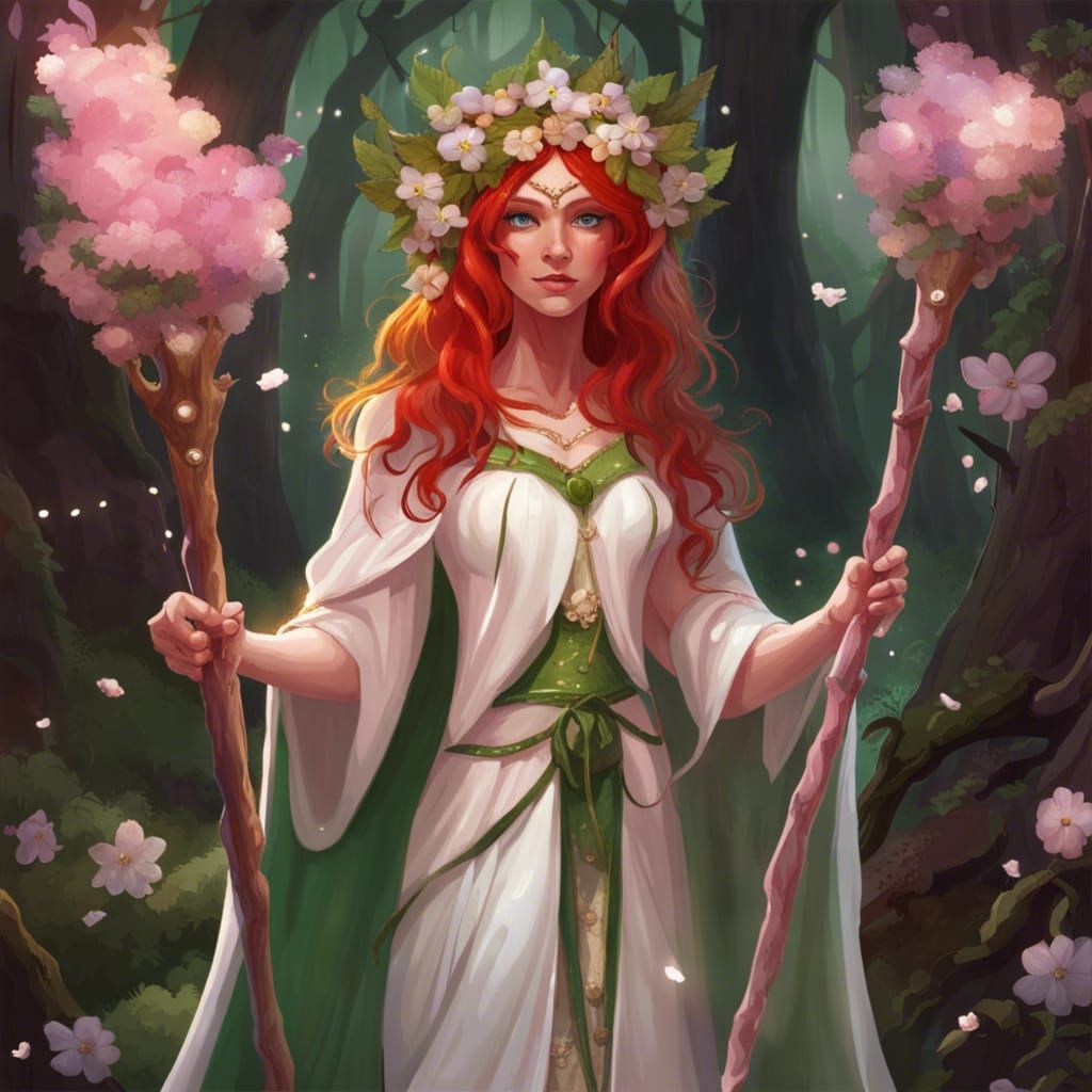 Enchanted Elf Druid in Fae Forest