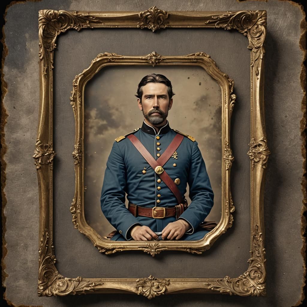 Civil War Soldier in Uniform: Detailed Matte Painting
