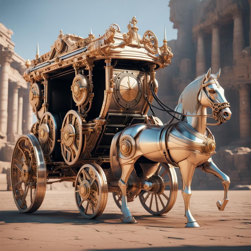 Futuristic Roman Chariot with Advanced Technology