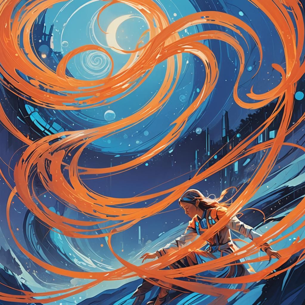 Ethereal Entity in Dreamy Landscape Concept Art