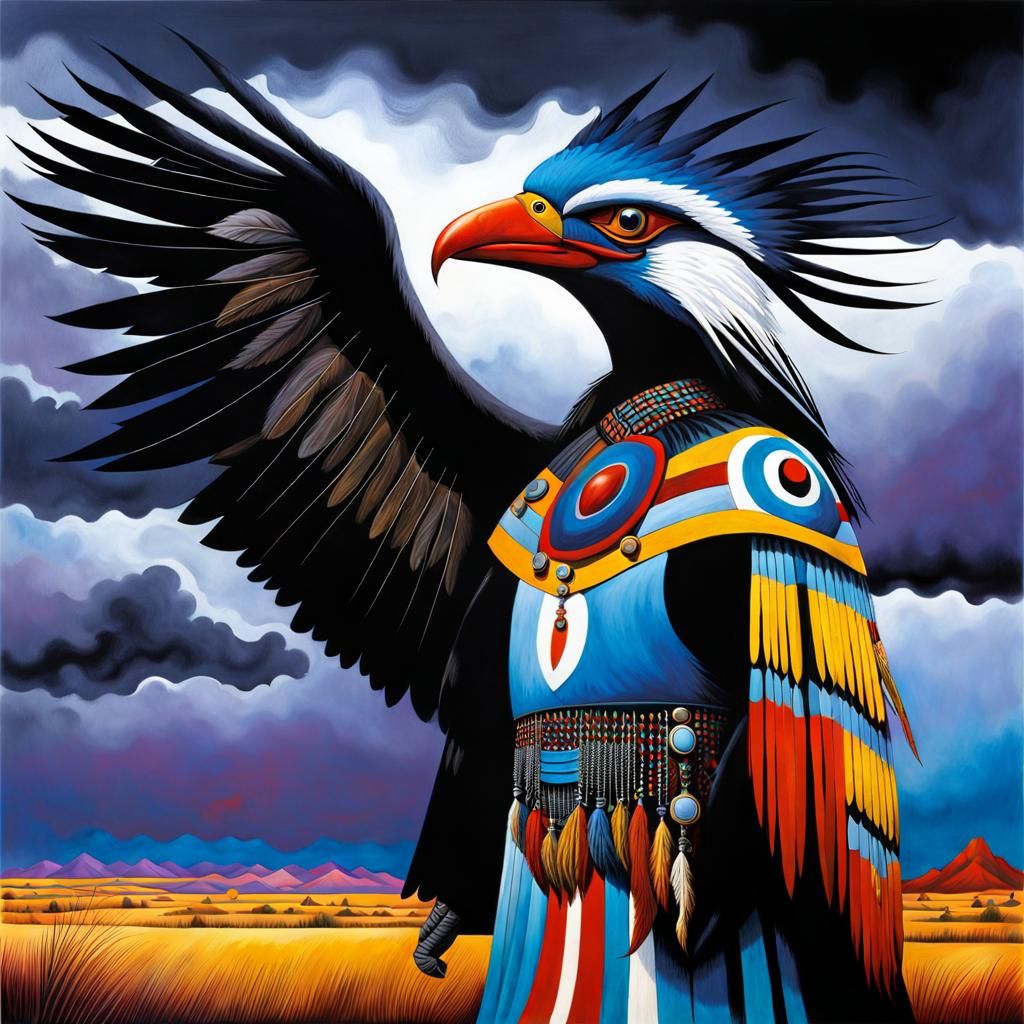 Native American Thunderbird vision quest, Thunderbbird appea...