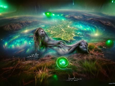 Astral Figure in Oil Painting Style