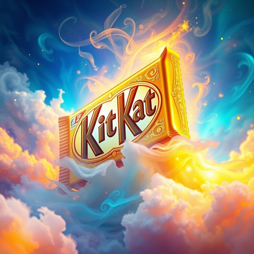 Majestic Golden Kit Kat Rises from Mystical Mist