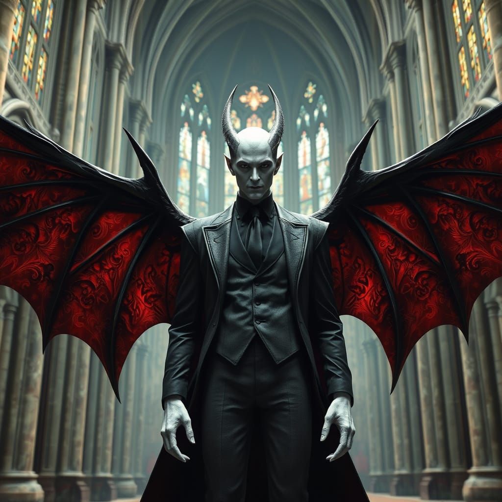 Evil Warlock in Corrupted Cathedral: 3D Anime Art