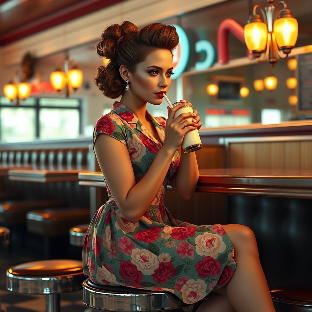 Vintage Glamour at a Retro Diner