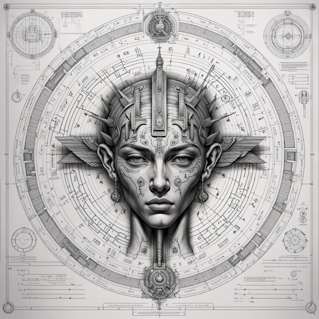 Technocore Mind Meld: Hieroglyphic, Occult Drawing