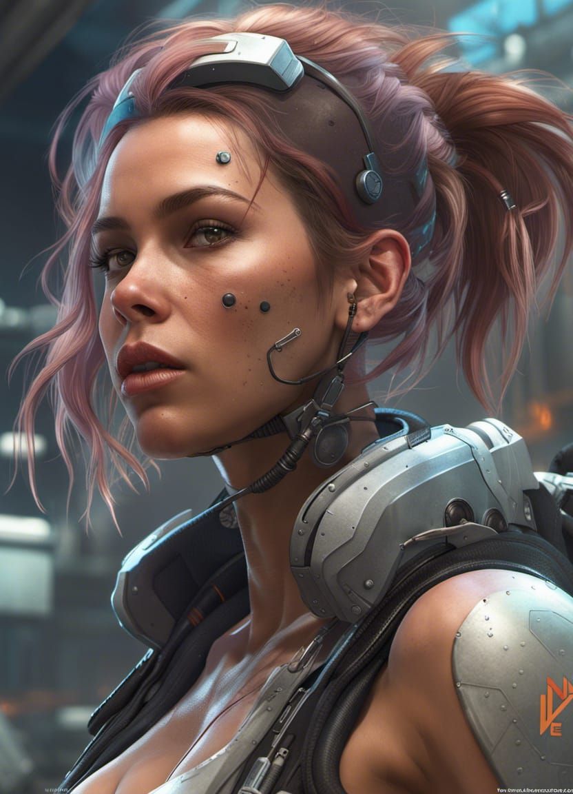 Futuristic Post-Apocalyptic Woman: Digital Art Portrait