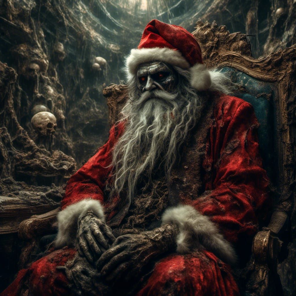 Evil Santa Villain as Macabre Painting