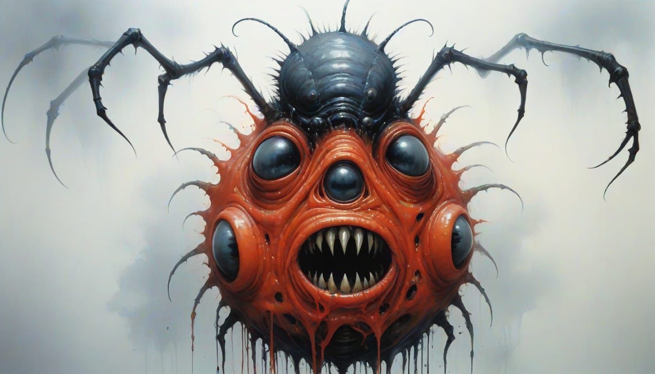 Alien Maggot Larva in Stephen Gammell Style