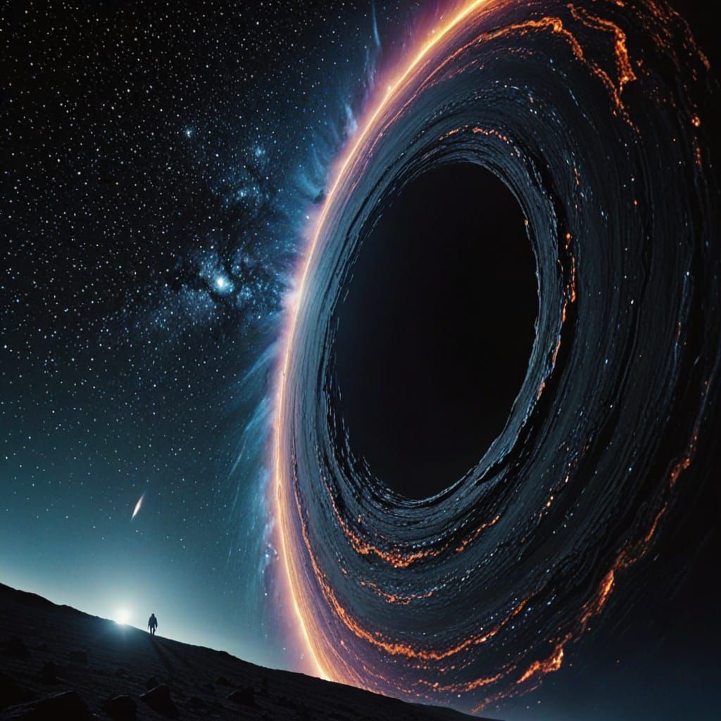 Surreal Cosmic Odyssey in Deep Blues and Purples