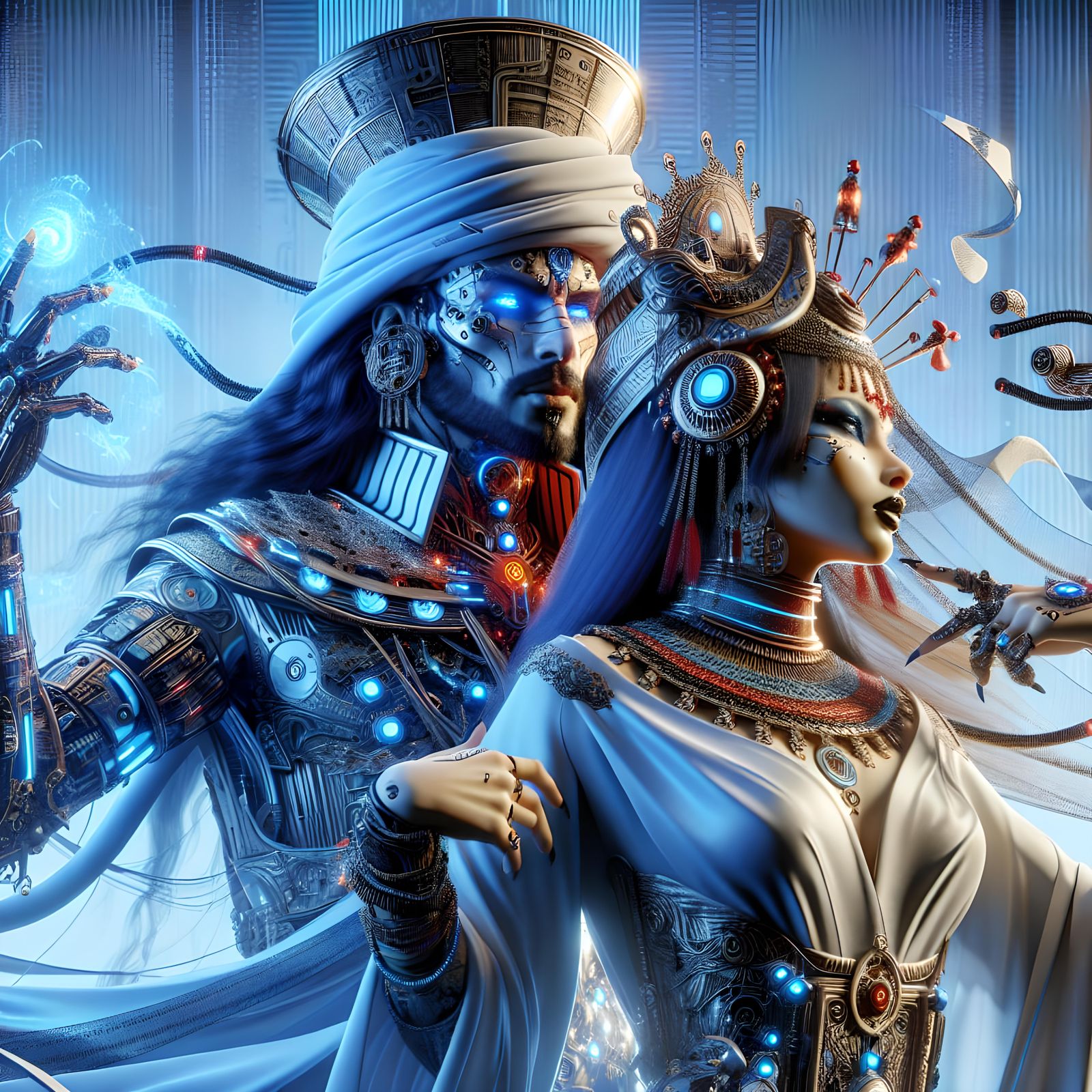 Steampunk Vampire Siphoning Beauty in Cyberpunk Style